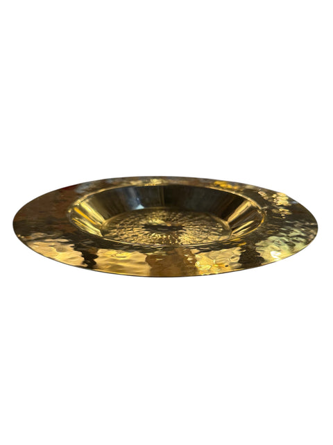 Italian Hammered Brass Centerpiece Bowl, 1970s