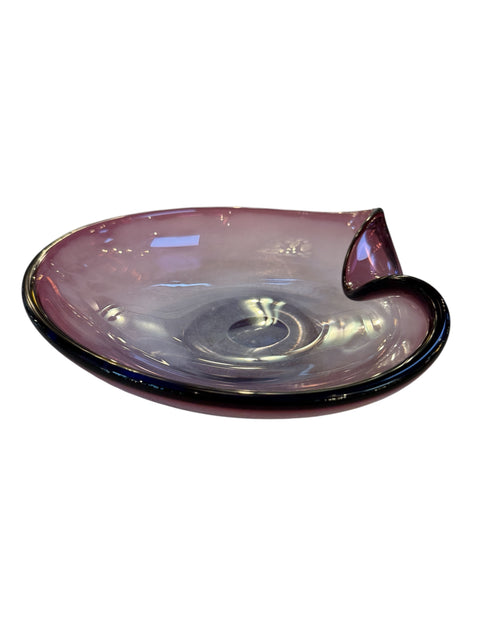 Murano Amethyst Glass Bowl with Folded Rim, Italy 1960s