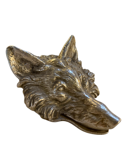 Vintage Silver-Tone Fox Head Paper Clip, Desk Accessory