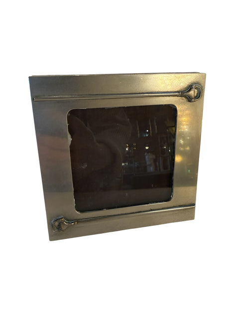 Gucci Silver-Plated Picture Frame with Equestrian Bar Motifs, Italy, 1970s