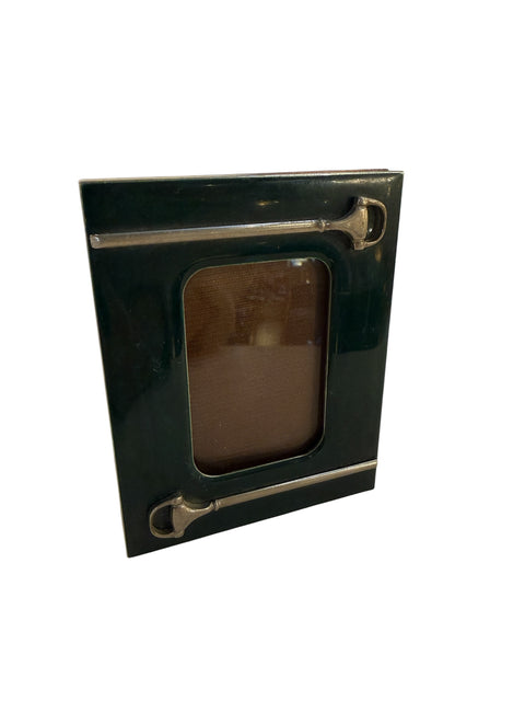Gucci Green Enamel and Silver-Plated Picture Frame, Italy, 1970s