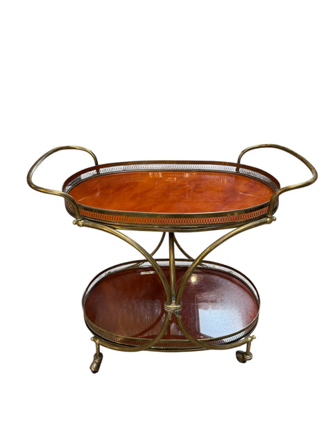 Italian Brass and Lacquered Bar Cart, 1950s