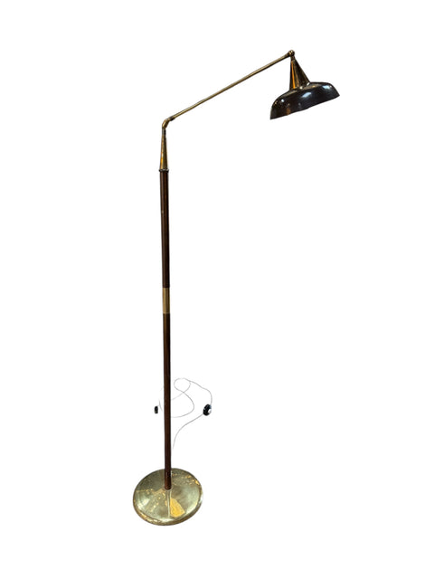 2 Toned Brass Adjustable Floor Lamp, 1950s