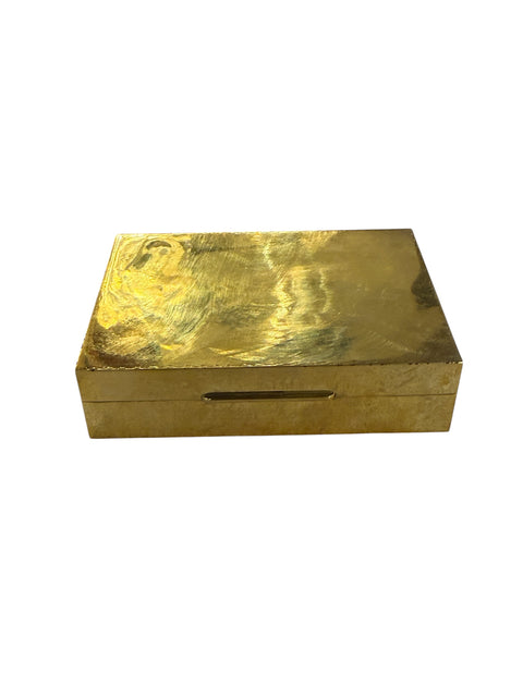 Mid-Century Italian Hammered Brass Box with Sliding Lid