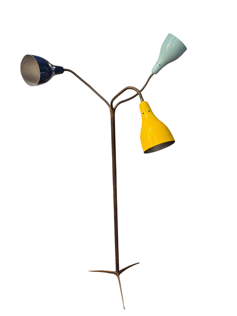 Attributed to Giuseppe Ostuni, Three-Light Floor Lamp, Italy, 1950s