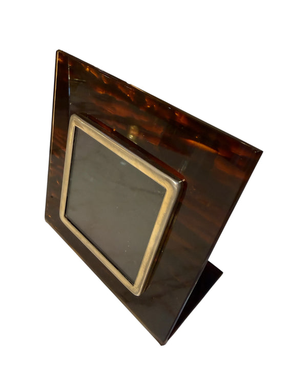 Vintage Tortoiseshell Lucite Photo Frame