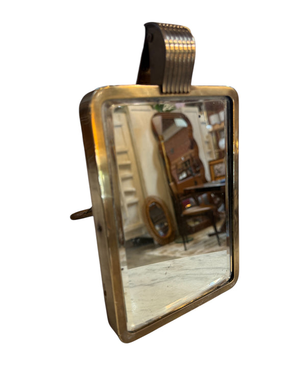Italian Brass Table Mirror, 1960s