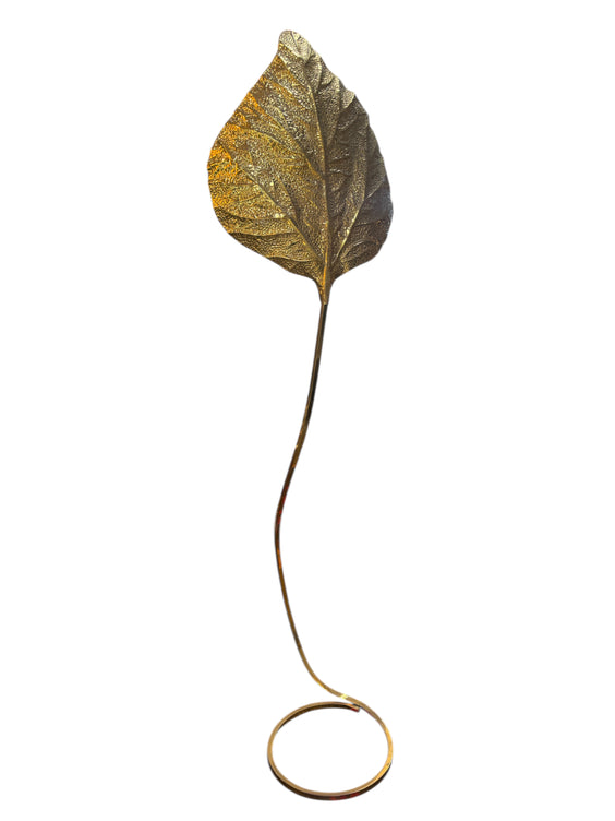 Tommaso Barbi Leaf Floor Lamp in Brass, Italy, 1970s