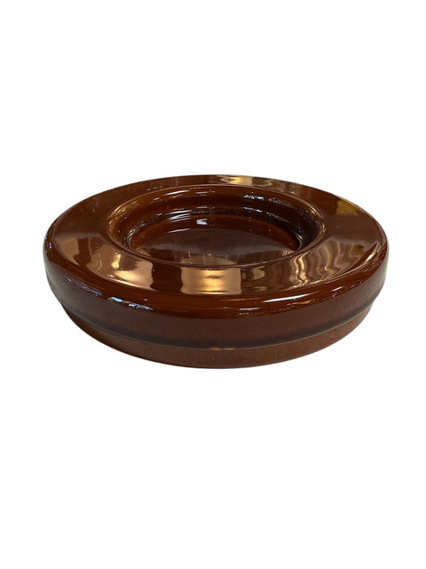 Vintage Amber Metal Lidded Box with Insert
