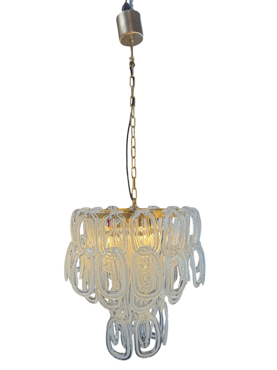 Giogali Murano Glass Chandelier by Angelo Mangiarotti for Vistosi