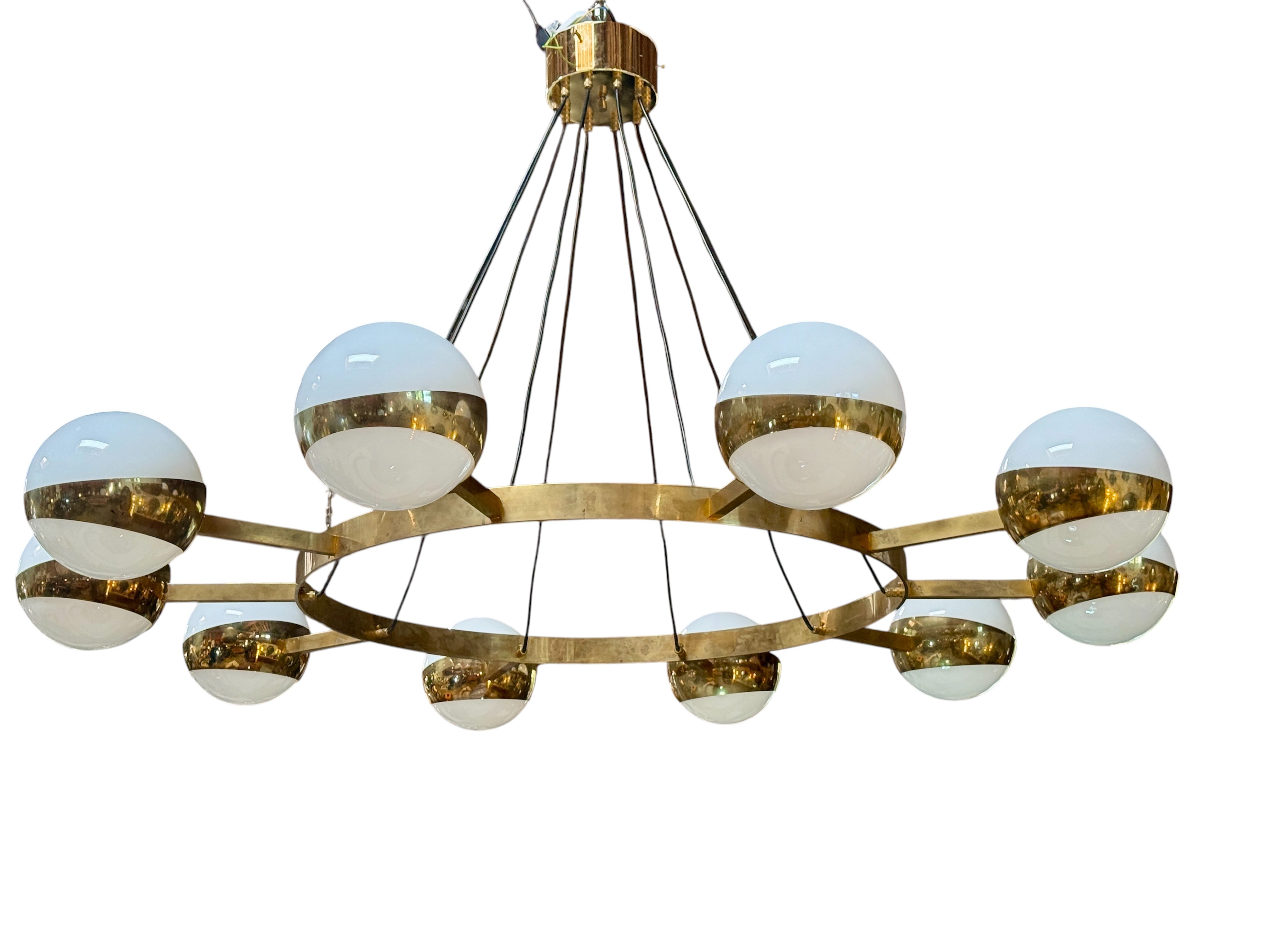 Italian Chandelier by Stilnovo, 10 lights