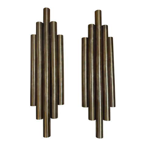 Pair of Goffredo Reggiani Style Brass Wall Sconces