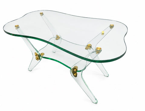 Fontana Arte Sculptural Glass Coffee Table, Italy, 1970s