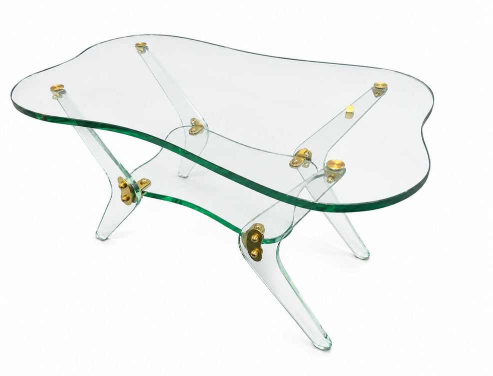 Fontana Arte Sculptural Glass Coffee Table, Italy, 1970s