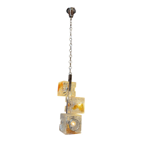 Toni Zuccheri for VeArt Murano 3 Light Pendant, Italy, 1970s
