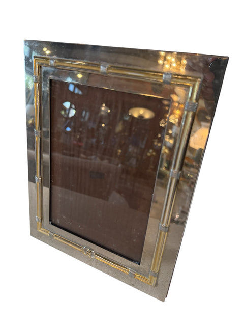 Vintage Gucci Silver & Gold Tone Picture Frame 5x7