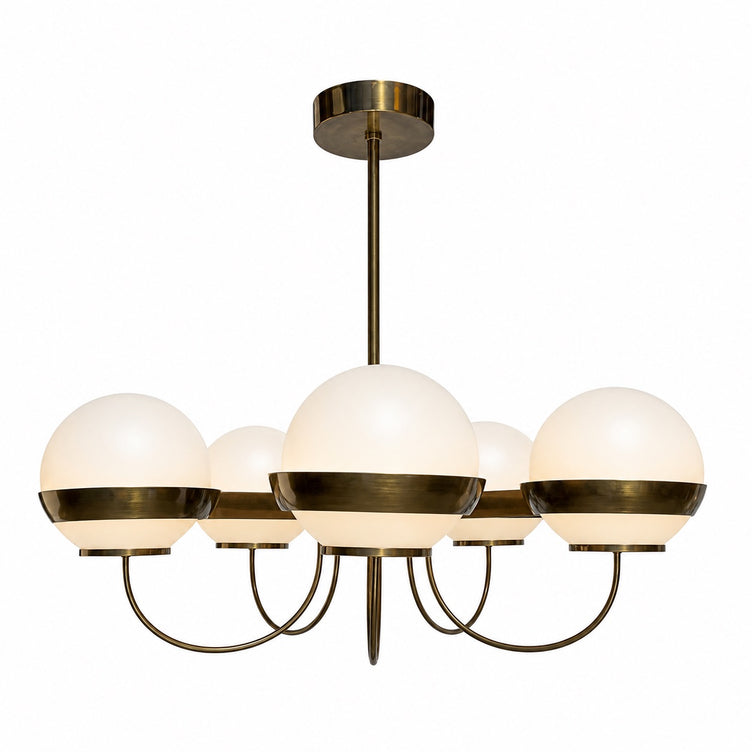 5-Light Opal Chandelier, Attributed to Heikki Turunen 1970's