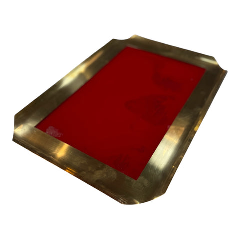 Vintage Bras Tray with Red Glass Insert