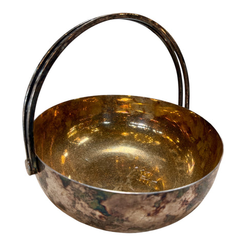 Vintage Italian Silver-Plated and Gilt Metal Basket