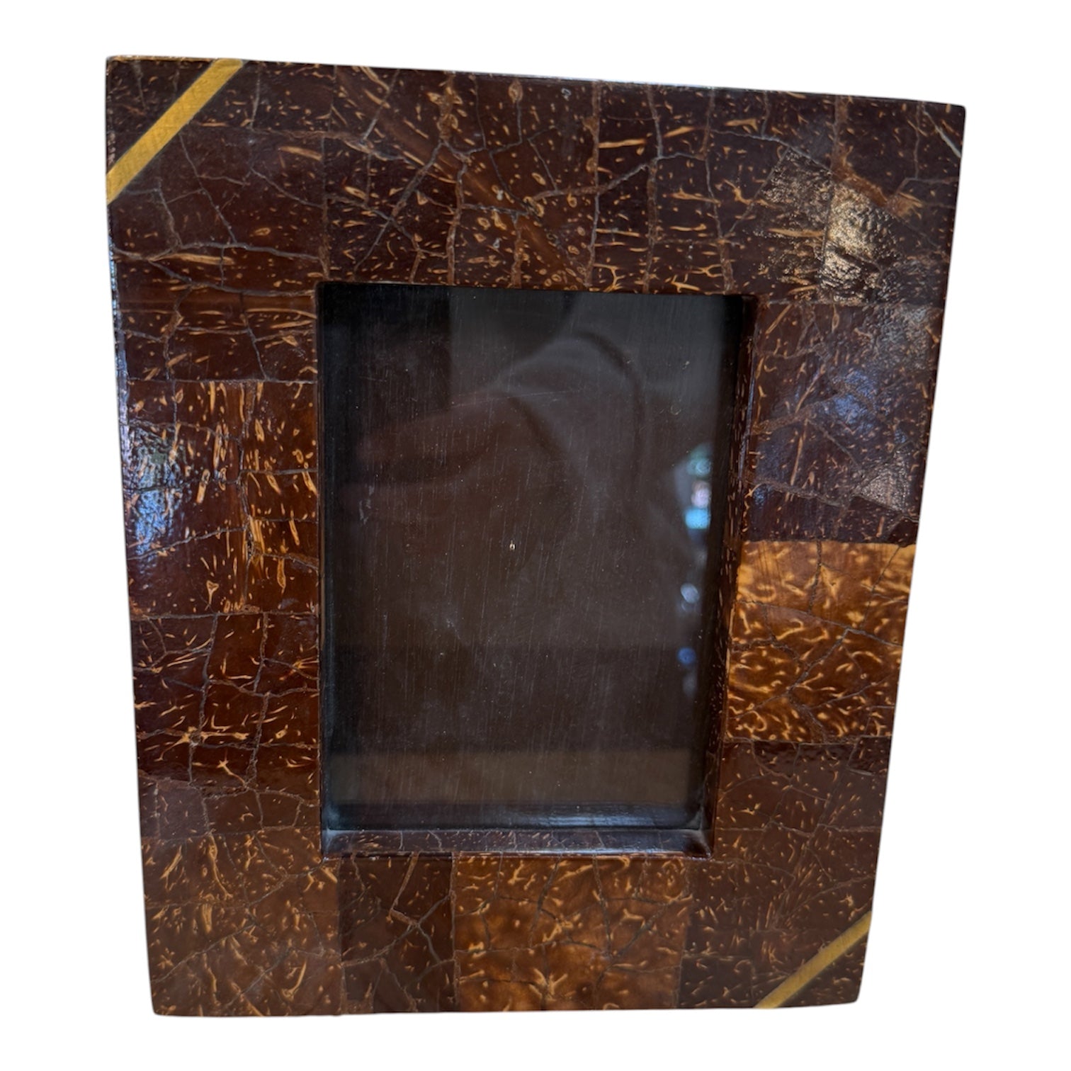 Vintage Italian Coconut-Shell Mosaic Picture Frame