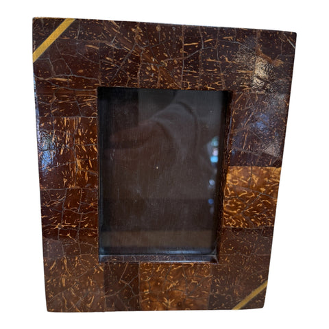 Vintage Italian Coconut-Shell Mosaic Picture Frame