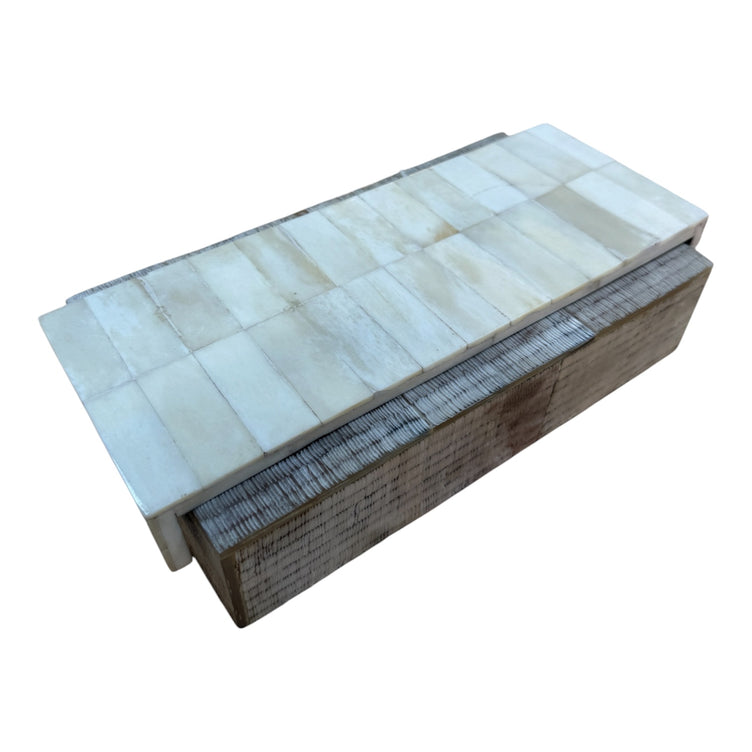 Vintage Decorative Box with Mother-of-Pearl Mosaic Lid