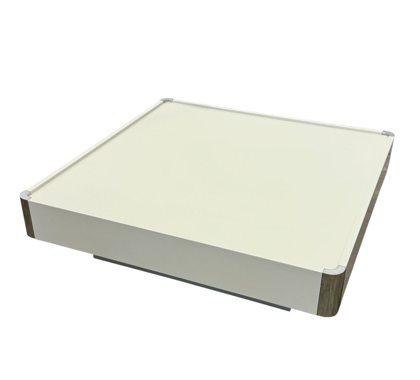 White Lacquer Coffee Table Attributed to Willy Rizzo
