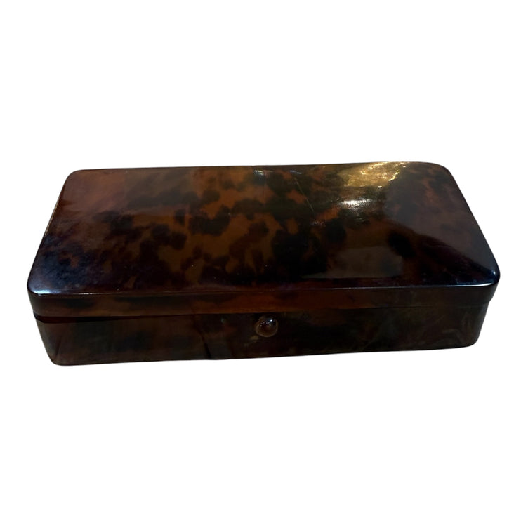 Faux Tortoiseshell Lucite Rectangular Box