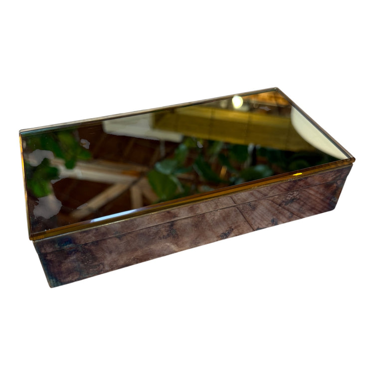 Vintage Italian Mirrored Metal Decorative Box