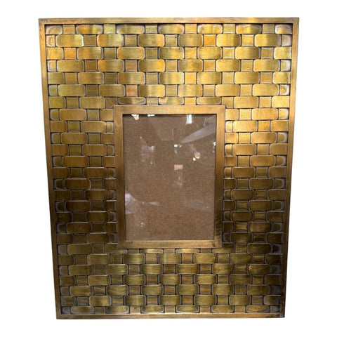 Brass Wall Picture Frame with Woven Pattern