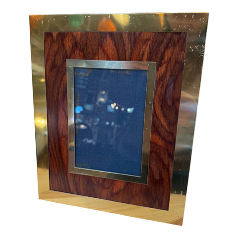 Vintage Wood and Brass Picture Frame