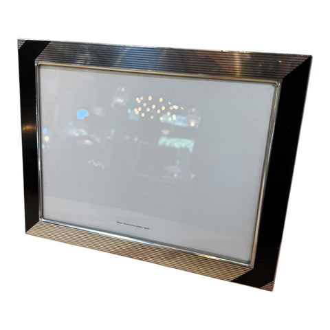 Black and Silver Ribbed Picture Frame