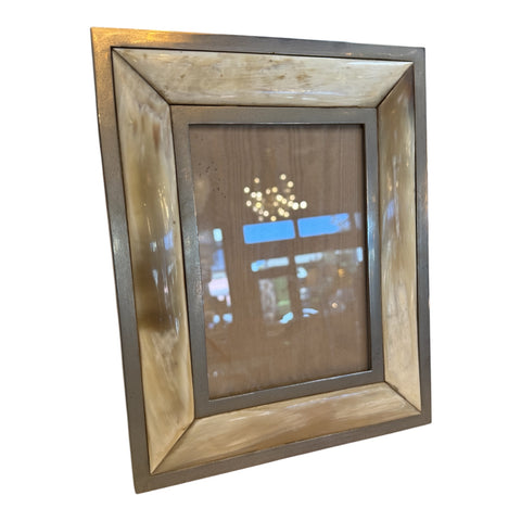 Vintage Horn and Metal Picture Frame
