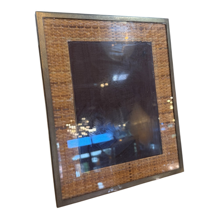Woven Rattan Picture Frame with Metal Border