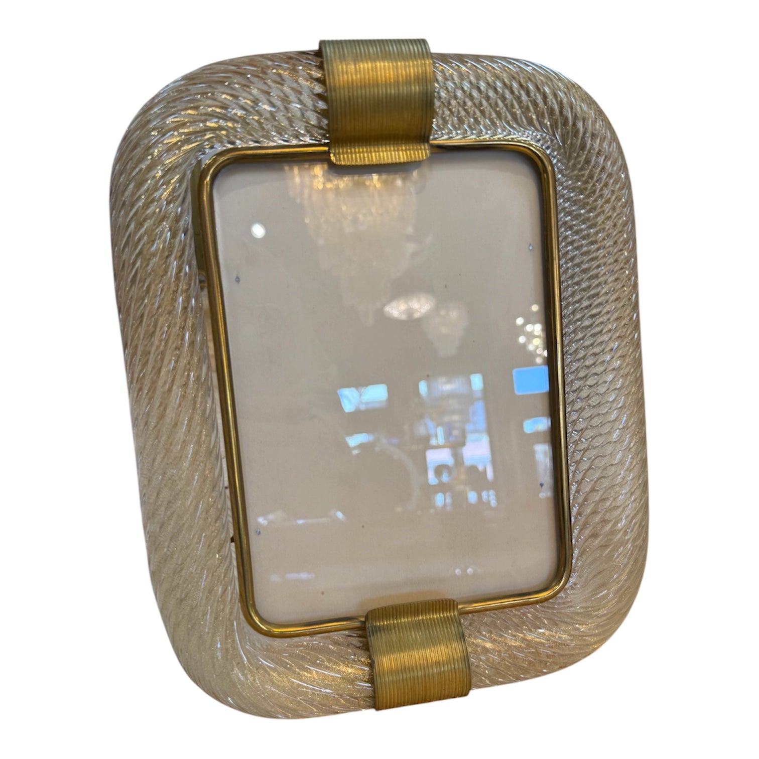 Murano Glass Picture Frame with Gold Accents
