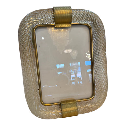 Murano Glass Picture Frame with Gold Accents