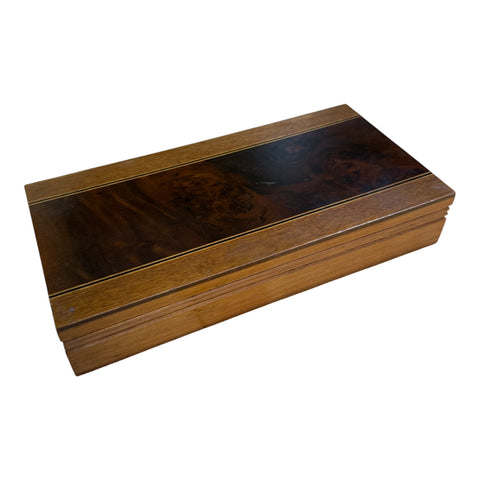Wooden Box with Burl Veneer Detail