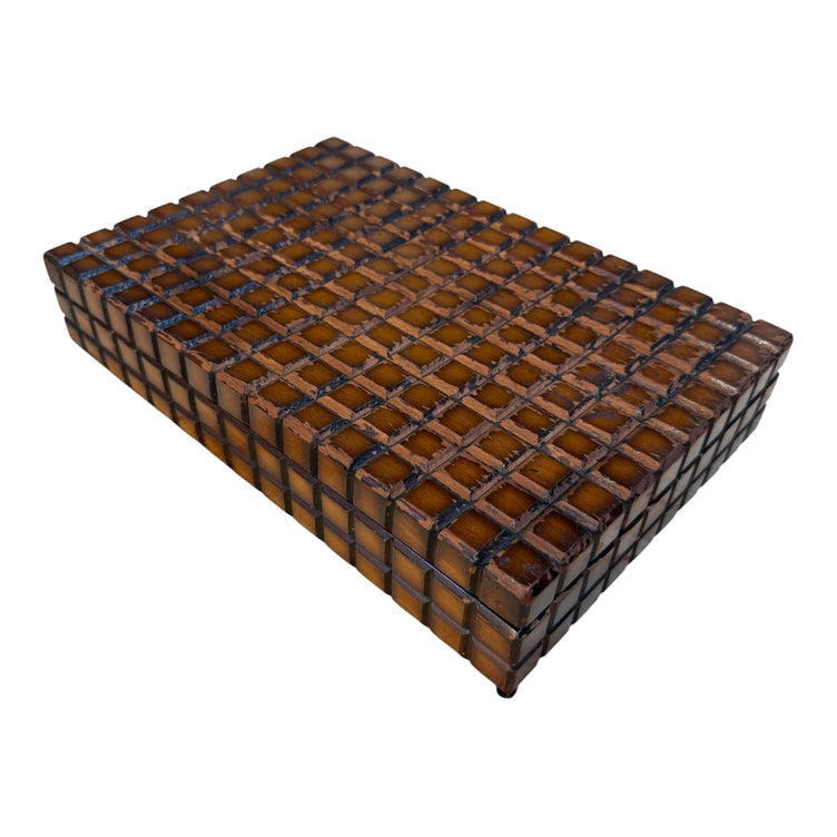 Vintage Geometric Wood Decorative Box