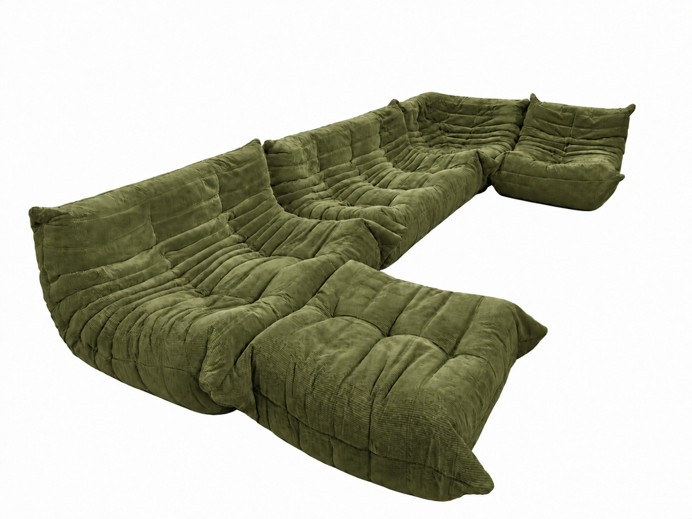 Set of 5 Togo Modular Sofa by Michel Ducaroy for Ligne Roset, 1970s