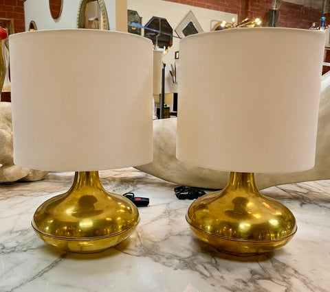Pair of Italian Brass Table Lamps, 1970s