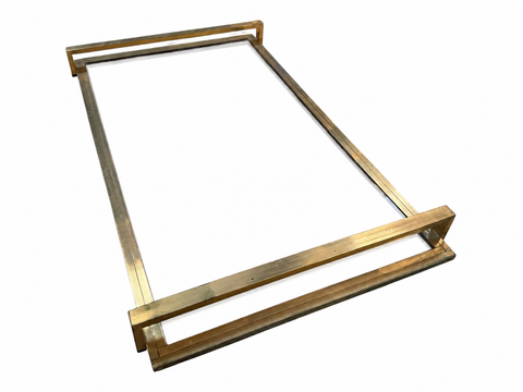 Mid-Century Modern Brass and Glass Serving Tray