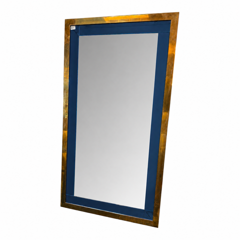 Mid Century Modern Italian Oversize Rectangular Wall Mirror , Italy 1970
