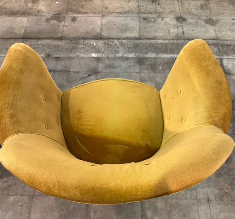 Pair of Velvet Armchairs by Federico Munari with Matching Sofa Available, Italy, 1950s