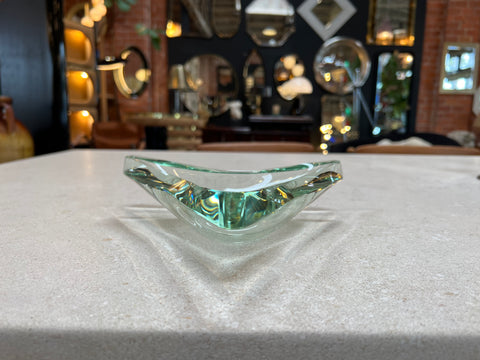 Vintage Italian Crystal Ashtray By Fontana Arte 1960s