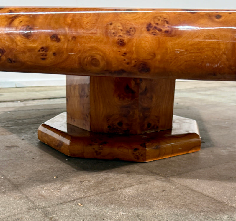 Italian Burl Wood Octagonal Coffee Table, 1970s