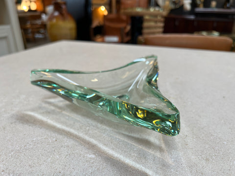 Vintage Italian Crystal Ashtray By Fontana Arte 1960s