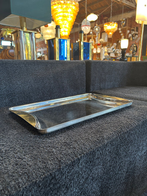 Italian Steel Tray with Brass Accents