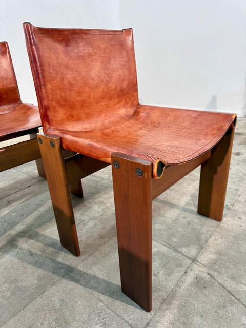 Set of 4 “Monk” Chairs by Afra & Tobia Scarpa, Italy, 1973