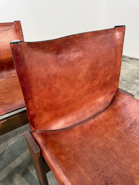 Set of 4 “Monk” Chairs by Afra & Tobia Scarpa, Italy, 1973