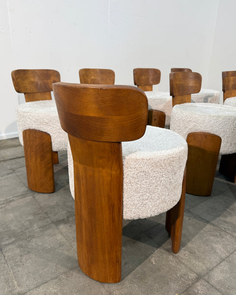 Set of Eight Reupholstered Chairs, Mid-Century Style